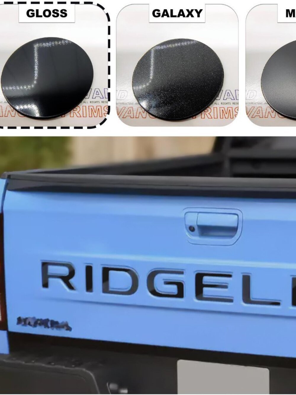 Gloss Black Letters Inserts Tailgate For NEW 2024 Honda Ridgeline NOT VINYL